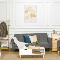 HOMCOM Cuadro de Arte en Lienzo Hojas de Ginkgo Biloba 90x60 cm 1 Parte Impresión Artística para Decoración de Pared en Salón Oficina Dormitorio(m-2)