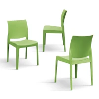 PAZZO DESIGN Sedia Alberto Verde set da 4 sedie in Polipropilene(m-2)
