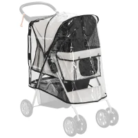 PawHut Dog Stroller Rain Cover, Cover for Dog Pram Stroller Buggy w/ Rear Side Entry(m-1)