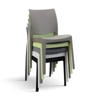 PAZZO DESIGN Sedia Alberto Verde set da 4 sedie in Polipropilene(m-3)