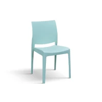 PAZZO DESIGN Sedia Alberto azzurro pastello set da 4 sedie in Polipropilene(m-1)