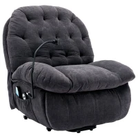 Fauteuil de Relaxation Électrique Massant et Chauffant avec support Téléphone, Télécommande et Poche Latérale - Design Moderne, Gris(m-2)