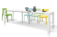 PAZZO DESIGN Tavolo Consolle allungabile, Bianco frassinato, Nobilitato, Made in Italy, da 45 a 300 cm(m-3)