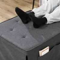 HOMCOM Fabric Sleeper Chair, Folding Chair Bed with Adjustable Backrest, Pillow, Side Pockets for Living Room, Charcoal Grey(m-9)