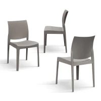 PAZZO DESIGN Sedia Alberto set da 4 sedie Grigio, Polipropilene(m-2)