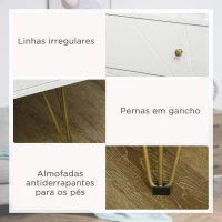 HOMCOM Cómoda de Quarto Moderna Cómoda de Madeira com 4 Gavetas e Pés Metálicos para Sala Escritório 60x40x100 cm Branco(m-5)