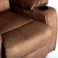 Fauteuil de massage électrique de luxe pour seniors, inclinable, chauffant, avec porte-gobelet, poches, télécommande et pédale,  idéal pour salon et chambre, Marron(m-10)