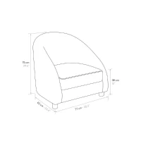 PAZZO DESIGN Poltrona in tessuto, Grigio(m-3)