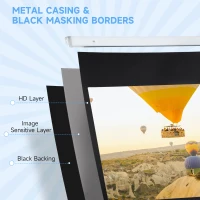 HOMCOM Tela de Projeção Elétrica de 84 Polegadas Tela de Projeção Portátil Formato 16:9 com Controlo Remoto 186x105 cm Branco(m-9)