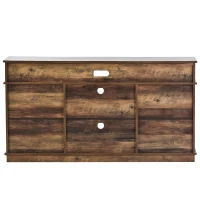 Meuble TV avec Portes Coulissantes, Étagères Réglables et style maison de campagne - pour TV jusqu'à 65 Pouces, Marron(m-7)