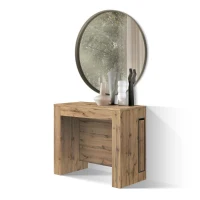 PAZZO DESIGN Tavolo Consolle Allungabile con porta prolunghe, Rovere Rustico, Made in Italy, da 45 a 300 cm(m-1)