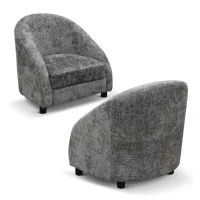 PAZZO DESIGN Poltrona in tessuto, Grigio(m-2)