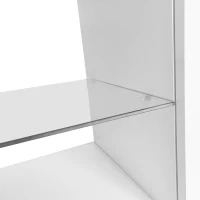 Meuble TV scandinave moderne suspendu pour écrans jusqu'à 60" avec LED 16 couleurs et contrôle Bluetooth, portes brillantes, Blanc(m-10)