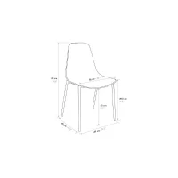 PAZZO DESIGN Sedia Alix tortora set da 4 sedie in Polipropilene e gambe metallo(m-3)
