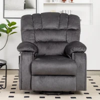 Fauteuil de massage électrique de luxe pour seniors, inclinable, chauffant, avec porte-gobelet, poches, télécommande et pédale,  idéal pour salon et chambre, Gris(m-1)