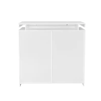 Meuble à chaussures mobile avec double porte, éclairage LED multicolore et armoire penderie, Blanc(m-6)