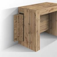 PAZZO DESIGN Tavolo Consolle Allungabile con porta prolunghe, Rovere Rustico, Made in Italy, da 45 a 300 cm(m-5)