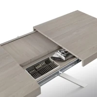 PAZZO DESIGN Tavolo Allungabile con Gambe Incrociate, Made in Italy, 140 x 90 x 74 cm, Olmo Perla con Gamba Bianca(m-3)