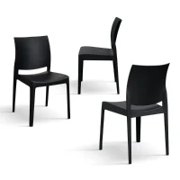 PAZZO DESIGN Sedia Alberto set da 4 sedie Nero, Polipropilene(m-2)