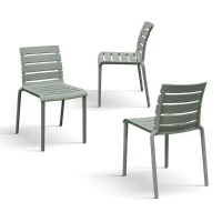 PAZZO DESIGN Sedia Brad Verde set da 6 sedie in Polipropilene(m-2)