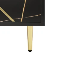 Buffet scandinave avec porte-bouteille et rangement, Noir(m-9)