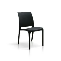 PAZZO DESIGN Sedia Alberto set da 4 sedie Nero, Polipropilene(m-1)