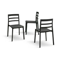 PAZZO DESIGN Sedia Luca set da 4 sedie Nero in Polipropilene(m-2)