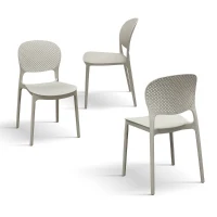 PAZZO DESIGN Sedia Anita Tortora set da 4 sedie in Polipropilene(m-2)