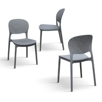 PAZZO DESIGN Sedia Anita Grigio set da 4 sedie in Polipropilene(m-2)