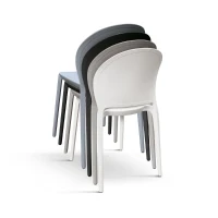 PAZZO DESIGN Sedia Stefania set da 4 sedie bianco in Polipropilene(m-4)