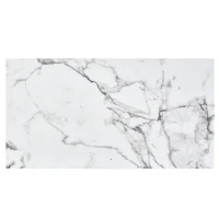 Table Basse Effet Marbre en Solde avec Base en Métal, Blanc(m-7)