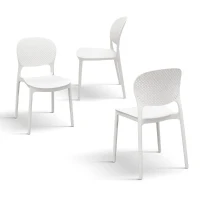 PAZZO DESIGN Sedia Anita Bianco set da 4 sedie in Polipropilene(m-2)