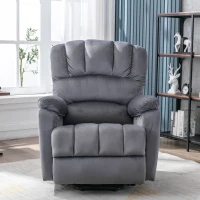 Fauteuil de Relaxation Électrique Massant et Chauffant avec Télécommande, Inclinable, Gris(m-4)