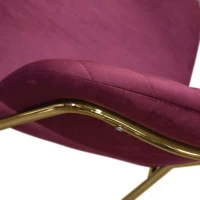 PAZZO DESIGN Sedia Penelope Bordeaux set da 2 sedie in velluto e gambe in metallo(m-3)