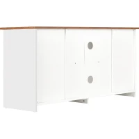 Meuble TV mobile de style industriel vintage avec 2 portes coulissantes et étagères réglables, design rustique, Blanc(m-8)