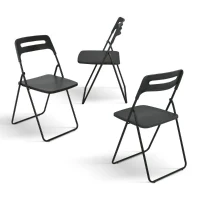 PAZZO DESIGN Sedia pieghevole Peter Nera set da 6 sedie struttura in metallo(m-2)