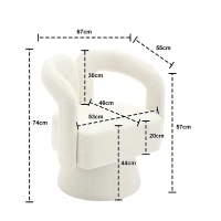 Poltrona Girevole Imbottita in Stoffa Bouclé, Design a Botte per Salotto e Ufficio, Beige(m-3)