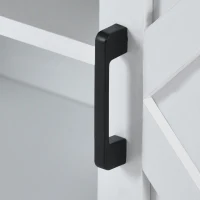 Meuble TV pour télévision jusqu'à 65 pouces style campagne moderne avec portes coulissantes et étagères réglables, Marron blanc(m-8)