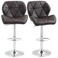 HOMCOM set 2 scaune bar, inaltime reglabila, maro(m-11)