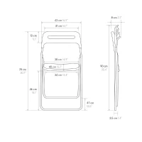 PAZZO DESIGN Sedia pieghevole Peter Nera set da 6 sedie struttura in metallo(m-3)