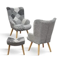 PAZZO DESIGN Poltrona Con Poggiapiedi, Multicolor(m-2)