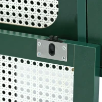 Meuble TV mobile à roulette avec portes coulissantes en rotin, 2 tiroirs et 4 étagères réglables, Vert(m-6)