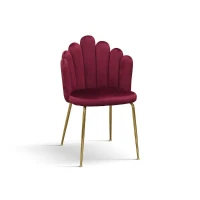 PAZZO DESIGN Sedia Sissi Bordeaux set da 4 in velluto e gambe in metallo(m-1)