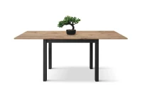 PAZZO DESIGN Tavolo allungabile, Rovere Rustico, Nobilitato melaminico, Made in Italy, Basamento Nero, 90 x 90 x 76,5 cm(m-2)