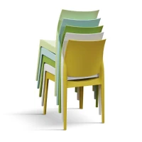 PAZZO DESIGN Sedia Alberto Verde set da 4 sedie in Polipropilene(m-4)