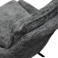 PAZZO DESIGN Sedia Biagio Grigio set da 2 sedie con rivestimento in tessuto e gambe in metallo(m-3)