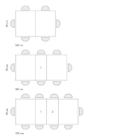PAZZO DESIGN Tavolo Allungabile con Gambe Incrociate, Made in Italy, 140 x 90 x 74 cm, Olmo Perla con Gamba Bianca(m-5)
