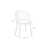 PAZZO DESIGN Sedia Sissi Verde set da 4 in velluto e gambe in metallo(m-3)