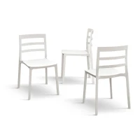 PAZZO DESIGN Sedia Luca set da 4 sedie bianco in Polipropilene(m-2)