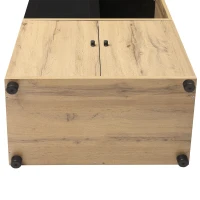 Vitrine Élégante Effet Bois avec Portes Battantes et 6 Étagères Design Moderne, naturel(m-9)